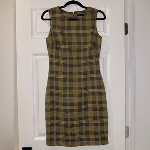 Tommy Hilfiger Women's Knit Plaid Sheath Dress - Heather Grey/Sunshine